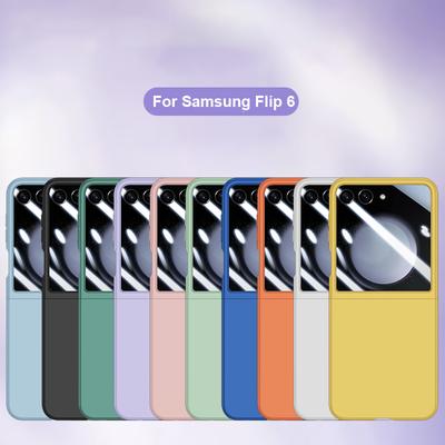 Pouzdro s povrchem na dotek pro Samsung Galaxy Z Flip 6 5 5G Flip5 Flip6 Malý displej s ochranou fólií 2dílná sada Nárazuvzdorný kryt