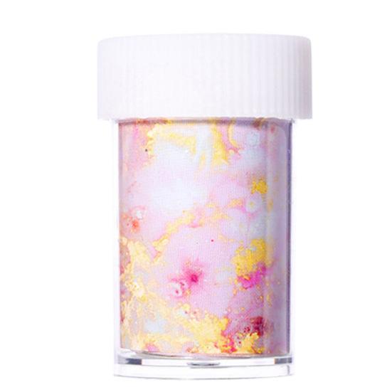 Marble Stained Starry Nail Art Sticker Pink Blue Foil Manicure Transfer Decals
