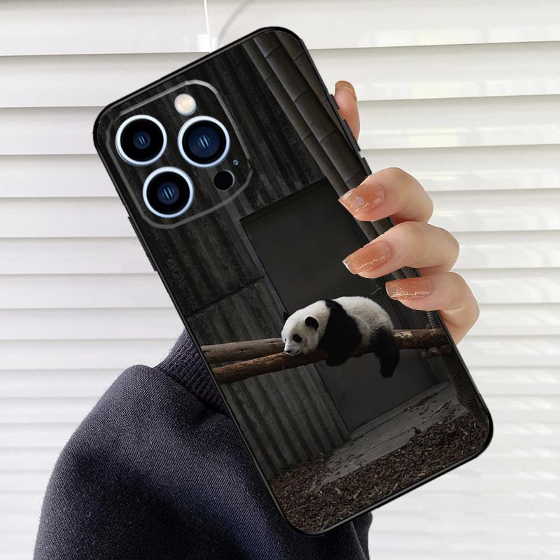 Cute Cartoon Panda Phone Case For iPhone 16 15 14 13 11 12 17 Pro Max mini 15 16 Plus 16e 17 Air Cover Fundas