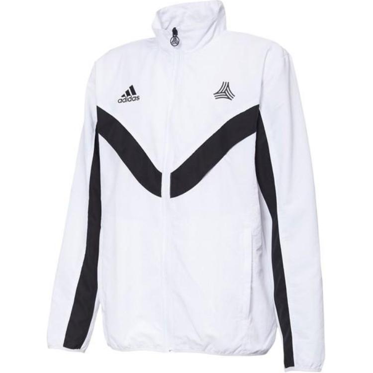 

Куртка Adidas Tango Cage с принтом логотипа в полоску и воротником-стойкой, длинными рукавами, унисекс, белая EC3023 M