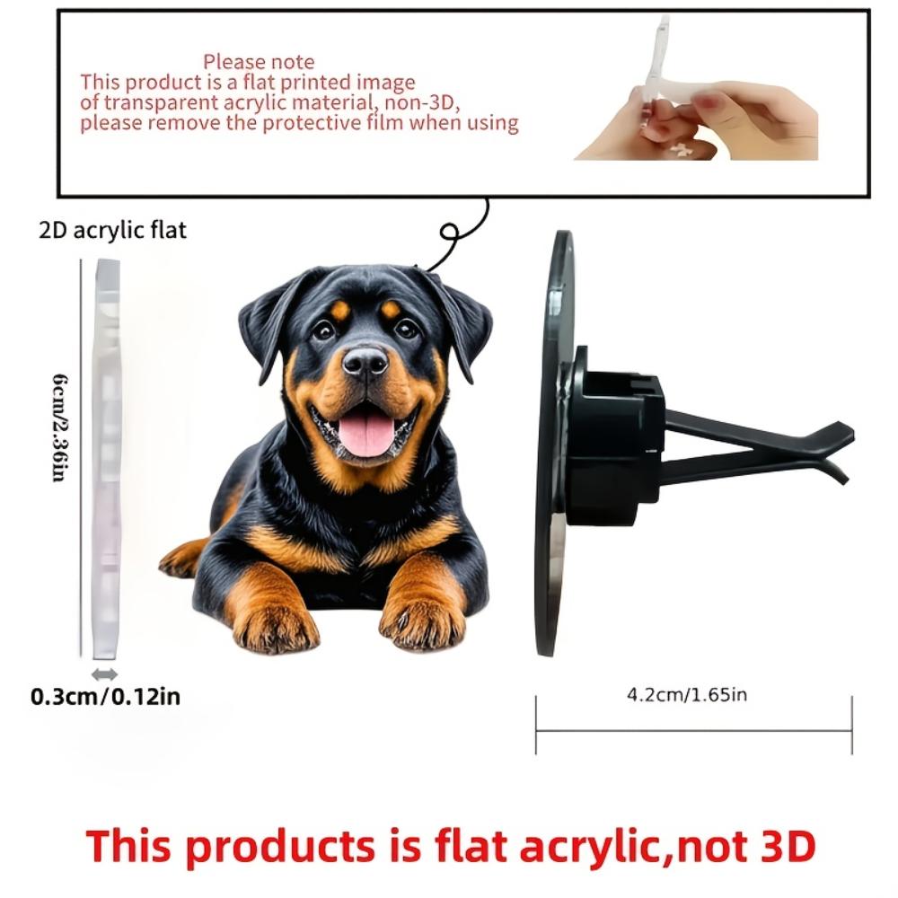 2D Flat Big-dog Car Vent Clip Decorative Diffuser (fragrance Not Included), Car Interior Decoration, Aromatherapy Clip, Ideal for Holiday Gifts