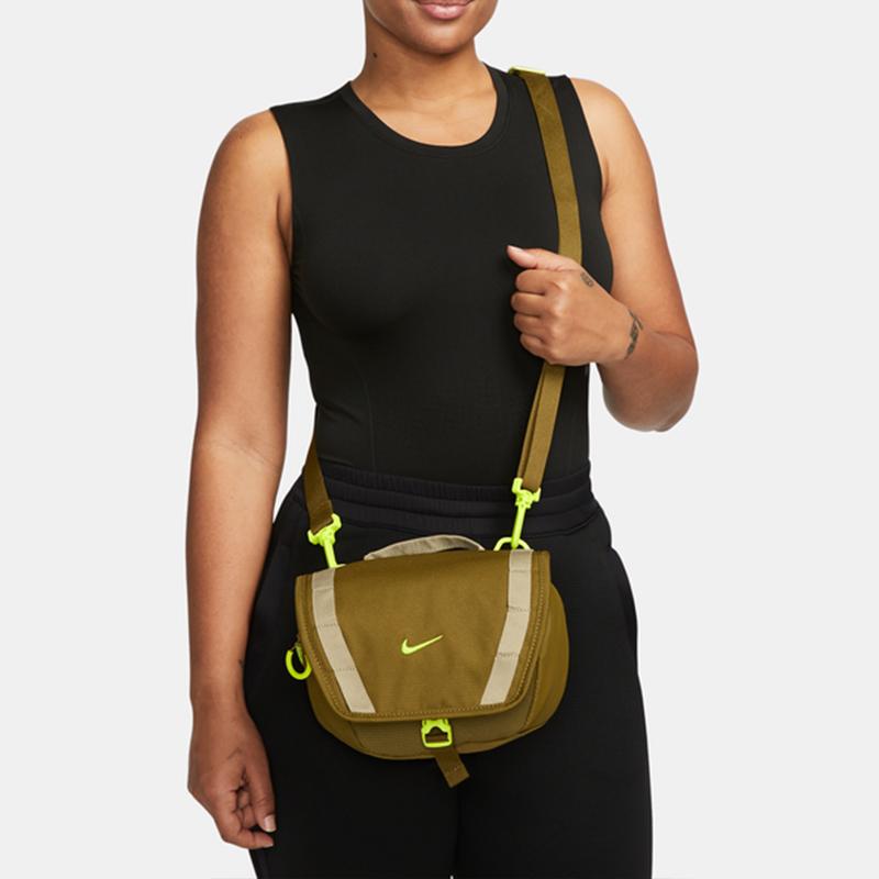 Nike Fabric One Shoulder Crossbody Fanny Pack Regular Unisex Olive Green Casual DJ9681-368