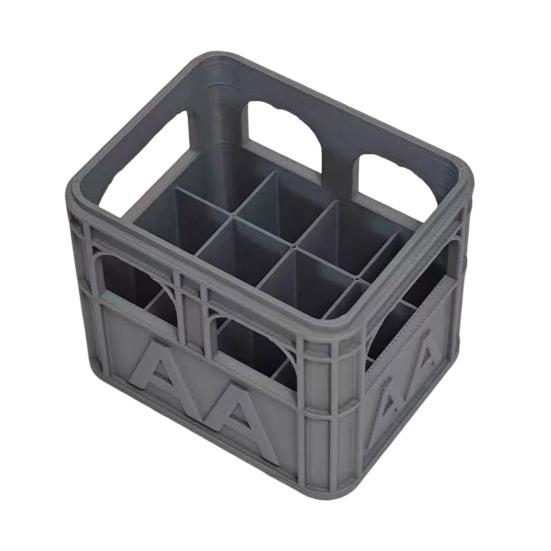 Stackable Battery Storage Box with Secure Latch Space-saving Battery Organizer for AA AAA 18650 21700 Batteries Compact Desktop Case