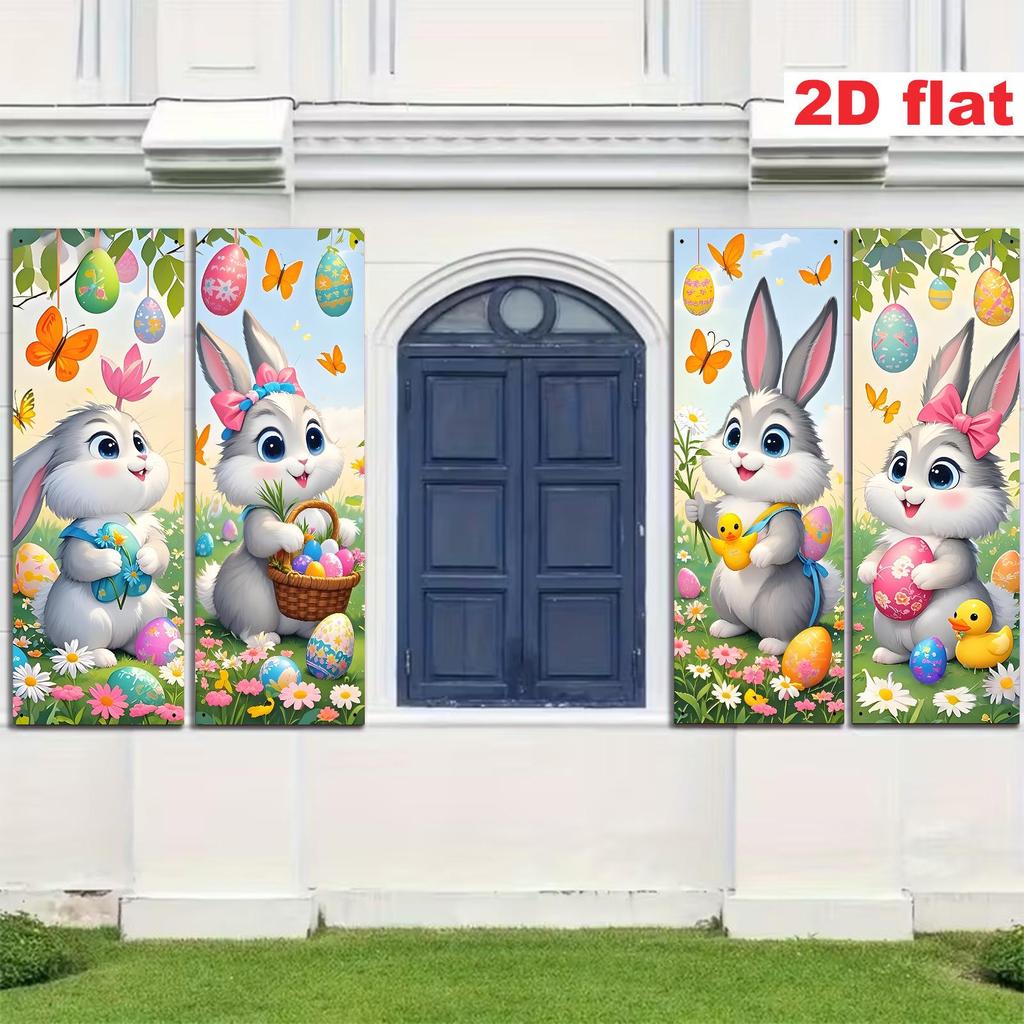 Easter Cartoon Rabbit Decor Set for Outdoors