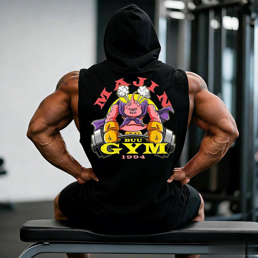 Men s 4 Colors Fun Anime Tank Tops Tees Hooded Man Vests Tops Hip Hop Men Outdoor Casual Men s and Women s Tank Top T Shirt S