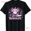 Axolotl Books Readsalotl Reading Bookworm Boys Girls Kids T Shirt Vintage Top For Everyday Wear Designer Clothes Casual
