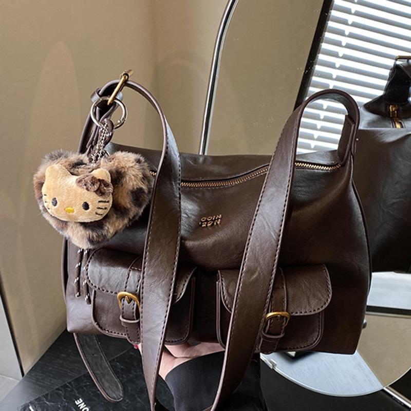Large-capacity commuter bag women's winter new casual simple shoulder pillow bag fashionable messenger bag