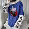 Japan Anime Tokyo Ghoul Hoodies Harajuku Kaneki Ken Head Poster Cartoon Crewneck Fashion Women Loose Patchwork Sweatshirts