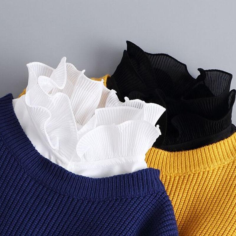 Fashionable Cotton Lace False Collar Shirt, Women's Detachable Collar Shirt, False Tie, Lapel Shirt Top