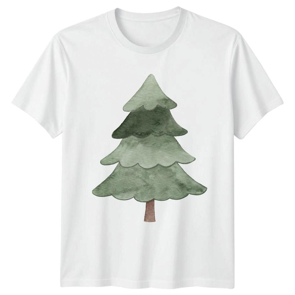 Christmas Tree Holidays Unisexs TShirt Unisexs Tee Watercolor Graphic Top S