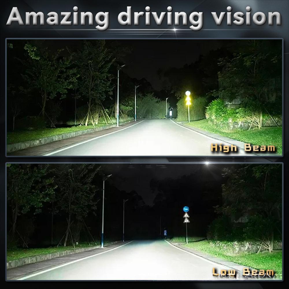 Skull Pattern 7in LED Motorcycle Headlamp 9-36V Hardwired Motor Vehicle Headlight for Modification Accessories