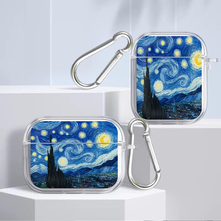 Case For Airpods 4 3 Pro2 Pro3 1 2 Pro Clear Earphone Cases Cover Artistic Aesthetic Patterns