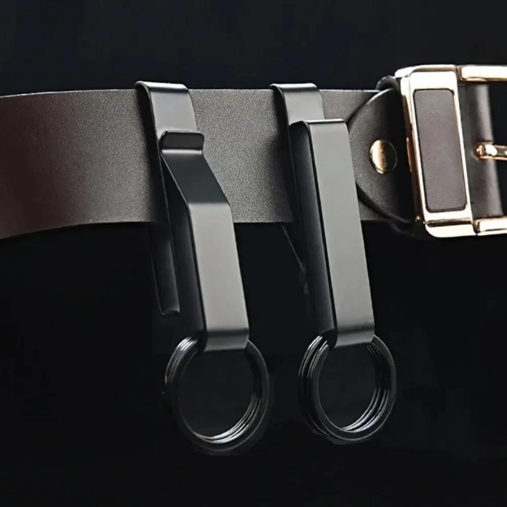 1PC Stainless Steel Belt Hook Carabiner Car Keychain Belt Hanger Bottle Hook Camp Water Holder Tactical Outdoor EDC Buckle Tool