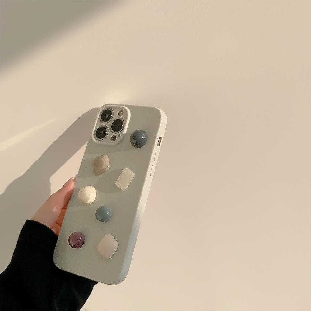 Gentle Emerald Iphone14 Apple 16 Mobile Phone Case 11 Three Dimensional 15pro Silicone 12 Suitable for 13pro Max
