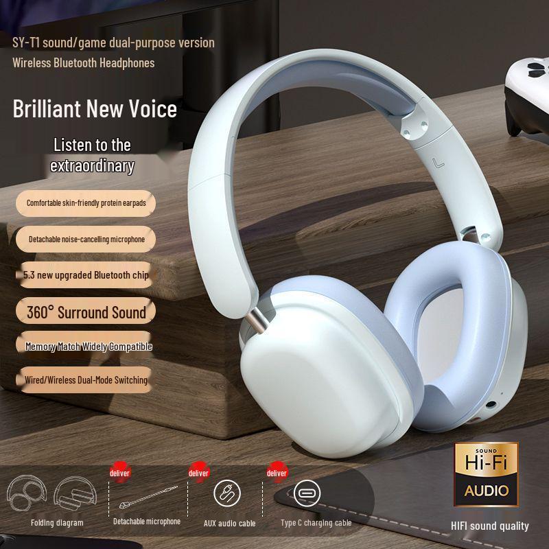 Over-Ear Wireless Bluetooth Headphones: Student, Sports, Gaming, Noise-Cancelling, Heavy Bass, Universal Computer Headset