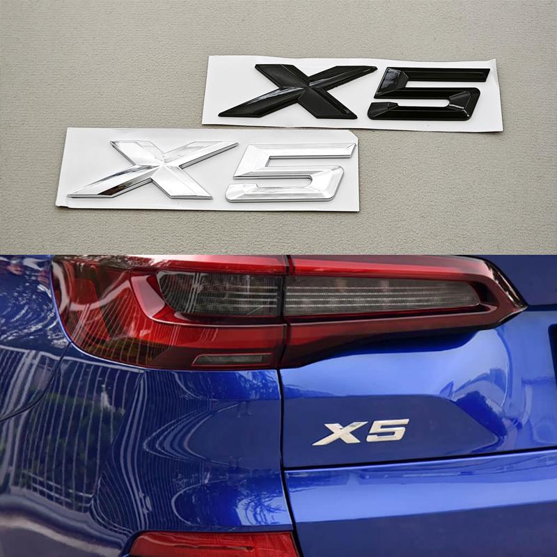3D ABS Black Chrome Car Letters Rear Trunk Badge X5 X6 Logo Emblem Decals For BMW X5 X6 F15 G05 F16 G06 Sticker Auto Accessories