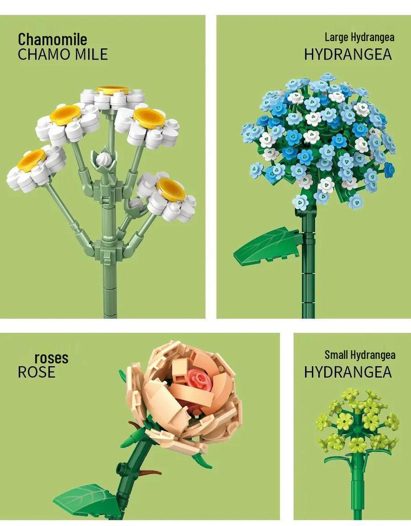 LOZ DIY Building Blocks Flower Bouquet - Tulip & Rose: Ideal Birthday Gift or Home Decor.