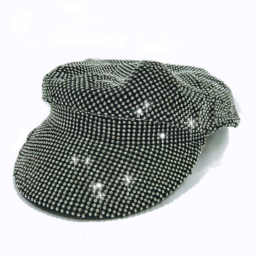 Rhinestone Fedora Jazz Hats Cowboy Hat For Women And Men Double-Sided Color Cap Red With Black Diamond Fedora