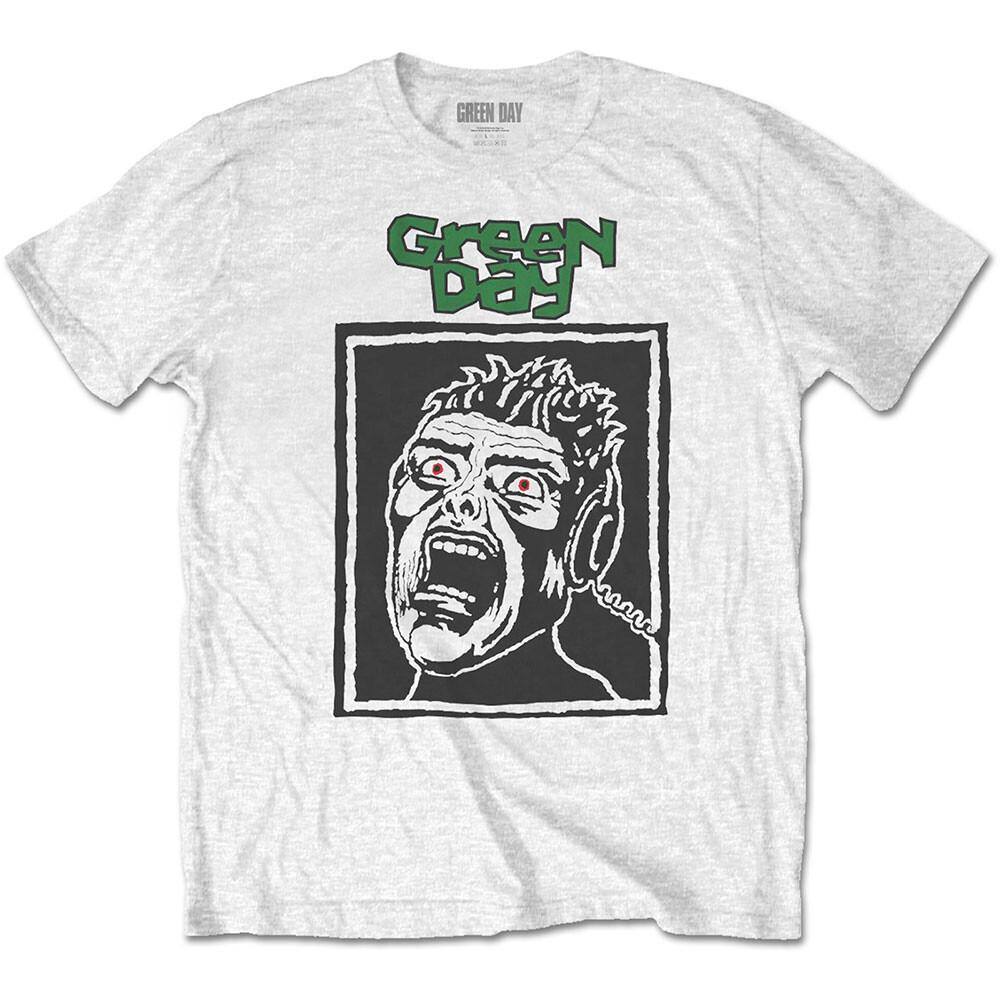Men s Green Day Scream T-shirt Small White XXL