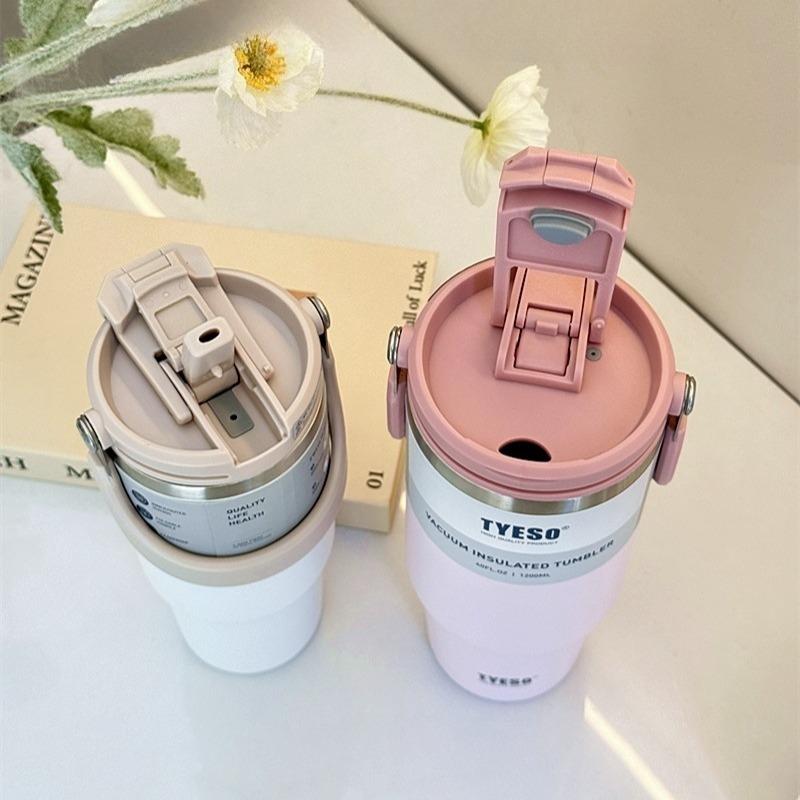 Tyeso Edelstahl Kaffeebecher Kalt und Heiß Doppelwandig Isoliert Becher Tumbler Thermo Wasserflasche Auto Reisebecher Vakuumbecher