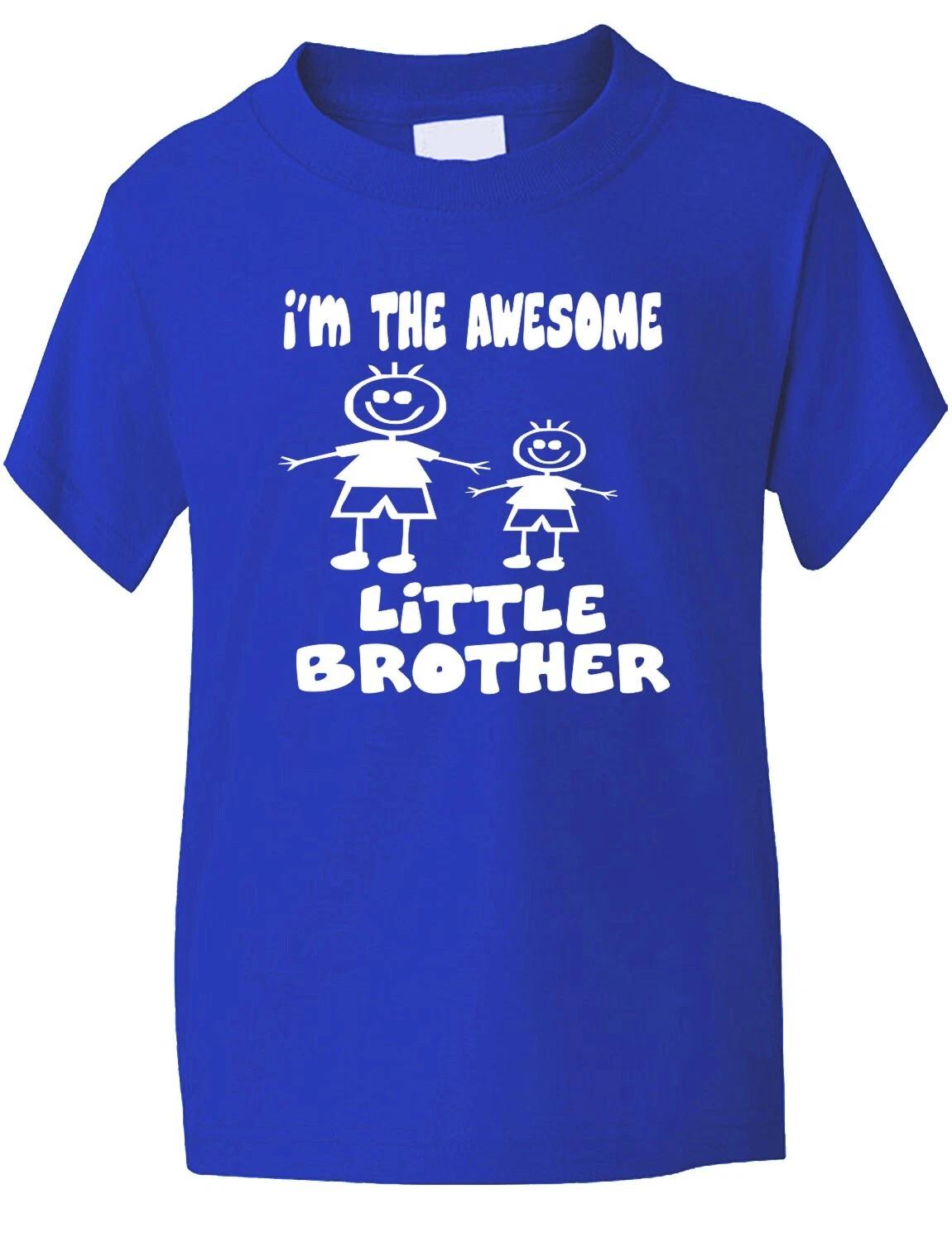 Awesome Little Brother Big Brother Present Funny Kids T shirtAge 1-13 4XL