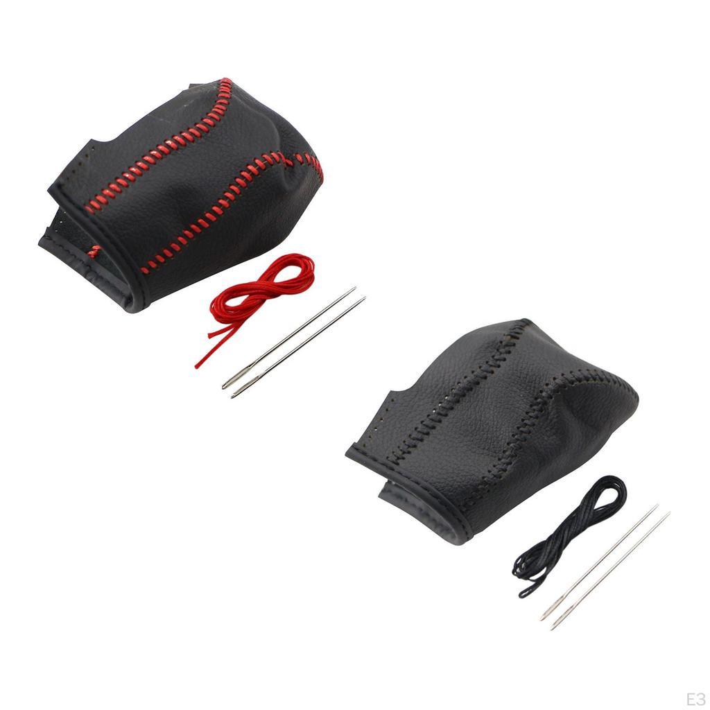 Auto Gear Shift Knob Cover Dustproof PU Leather Protective Handbrake Grip Protector for