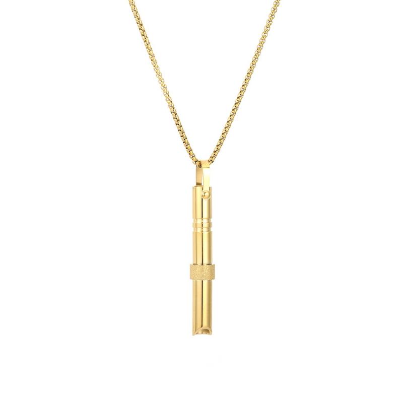 Stress Relief Mindful Necklace Calm Harmony Anti-Smoking Necklace Stainless Steel Mindful Breathing Necklace