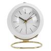Small Desk Clock with Night Light Silent Non Ticking Battery Powered Analog Alarm Clock for Bedroom Kitchen Bedside Desktop