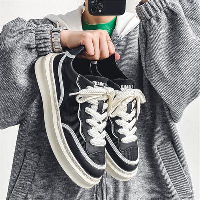 Platform Witte Schoenen 2024 Herfst Heren Mesh Ademende Casual Schoenen Koreaanse Sportschoenen Mode Plateauschoenen Zapatos Para Hombres