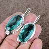 Green Amethyst Gemstone Handmade 925 Sterling Silver Jewelry Earring 2.01" KKG-625