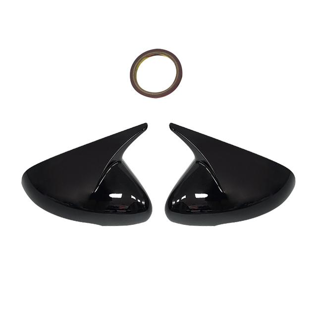 For KIA Stinger 2018-2025 Auto Car Body Side Door Rearview Mirror Cover Sticker Trim ABS Carbon Fiber Style Gloss Black