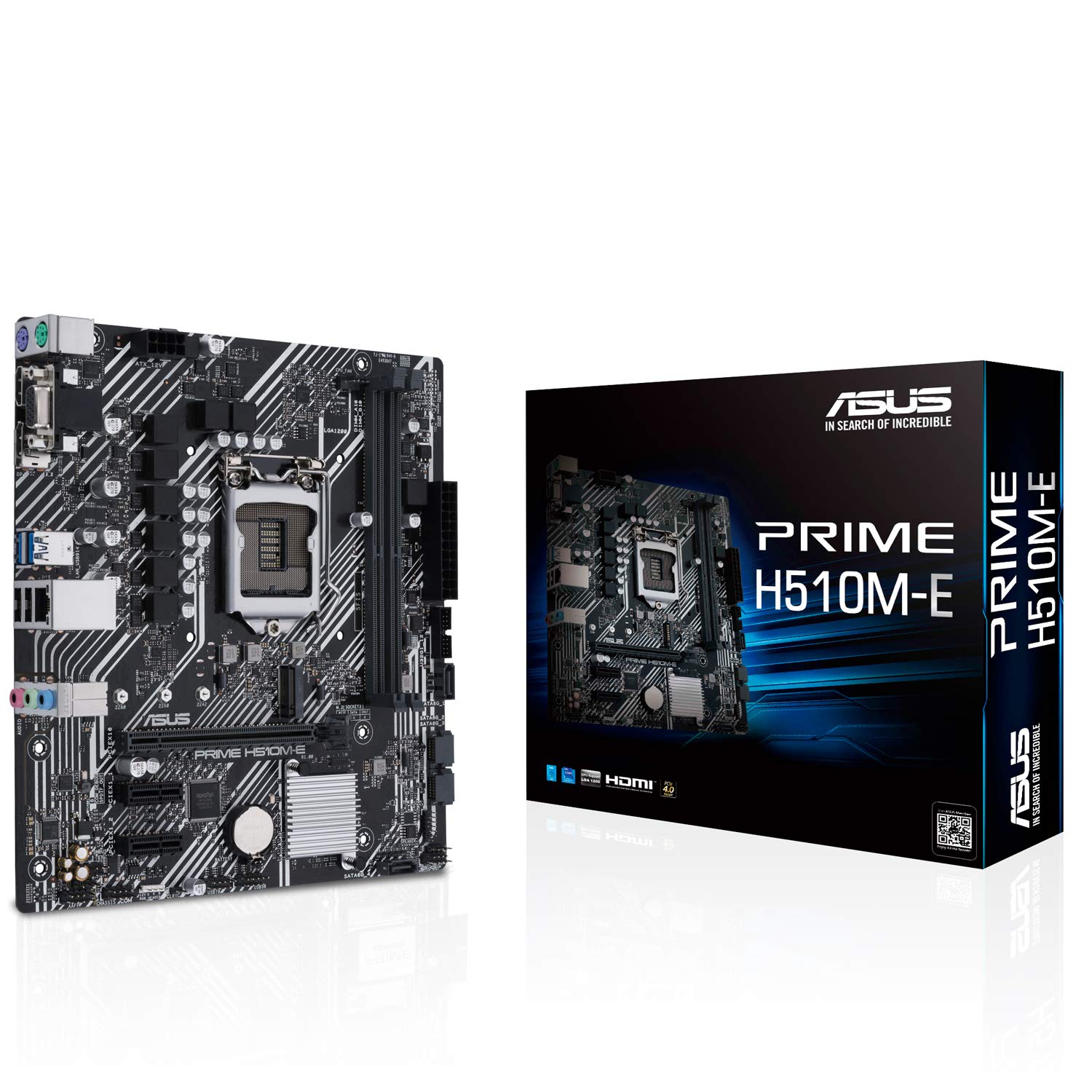 

Материнська плата ASUSTek PRIME MicroATX з чипсетом H510, сумісна з процесорами Intel 10-го та 11-го поколінь, японський дилер (LGA1200) H510M-E [Офіційний продукт]