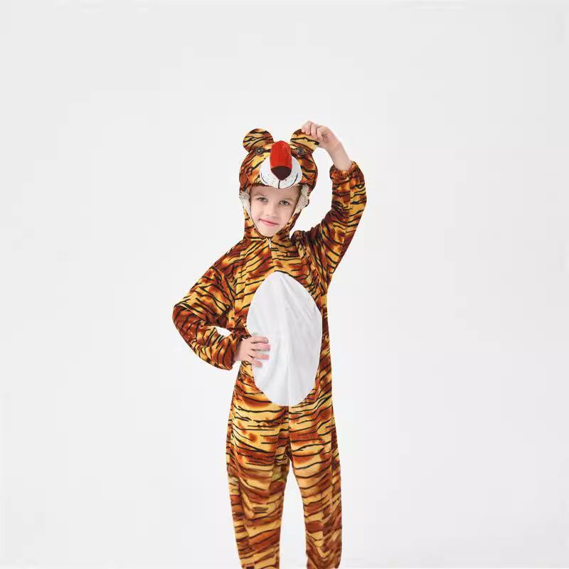 Halloween's new children's performance costumes, tiger animal onesies, role-playing stage drama costumes