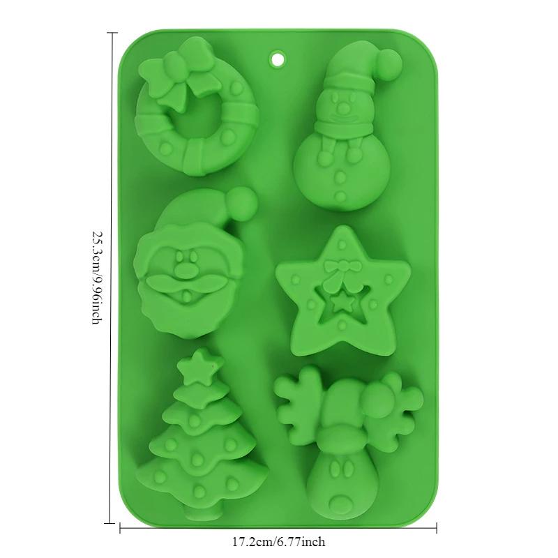 Christmas Silicone Baking Molds Food-Grade Tree Gingerbread Santa Shape Cake Chocolate Mousse Mould Non-Stick DIY Holiday Tools