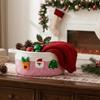 Xmas Theme Hand Woven Storage Basket Cotton Rope Small Item Storage Bin  Entryway