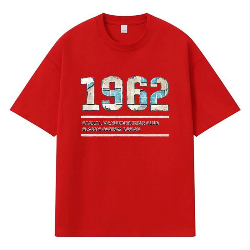 1962 Printed Graphic Streetwear Y2k Harajuku Clothes 100% Cotton T Shirt Casual Oversized Summer Men T-shirt