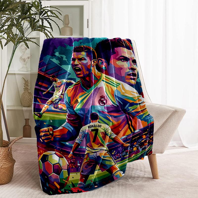 Cristiano Ronaldo Print Blanket - Soft & Comfortable, for Bedroom, Travel, Sofa, Home Decoration - Birthday Christmas Gift for Friend
