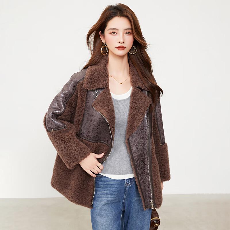 KAISER Women's Luxury Shearling Wool Coat