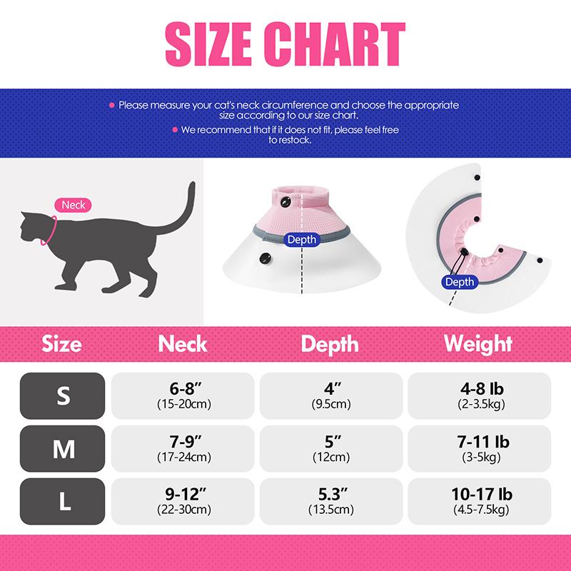Adjustable Elizabeth Cat Collar Lightweight Anti-Bite Lick Transparent Health Training Pet Protective Collar for Cat Jouet Chats