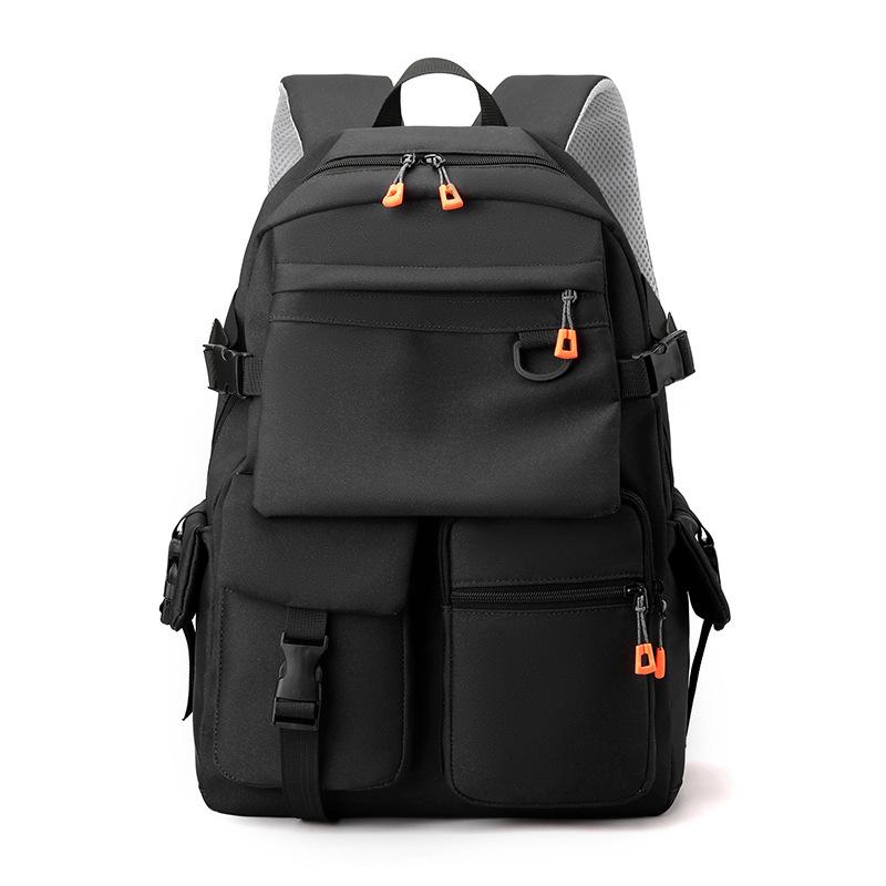 Travel and Sporty Style Men's Large Capacity High End Solid Color Workwear Bag  Junior High School and Senior High School Schoolbag Backpack