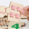 Wooden Matching Puzzle Educational Toy Number Animal Food Board Early Learning Logical Thinking Game Montessori for Kids Gift
