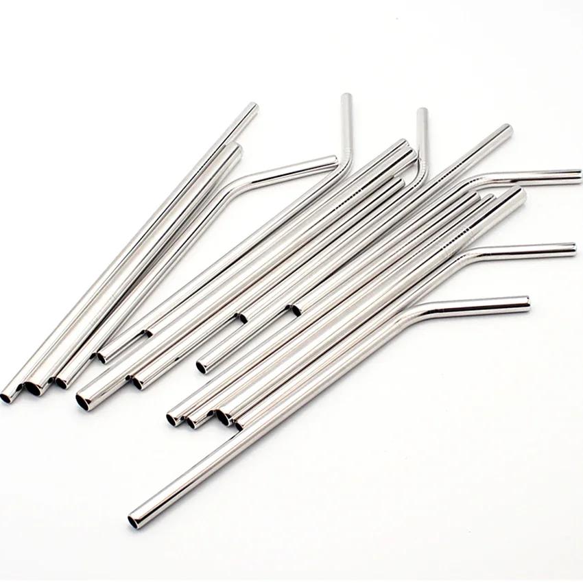 2/4/8Pcs Drinking Straw Reusable Straws with Cleaner Brush Set High Quality Eco Friendly Stainless Steel Metal Straw For Mugs