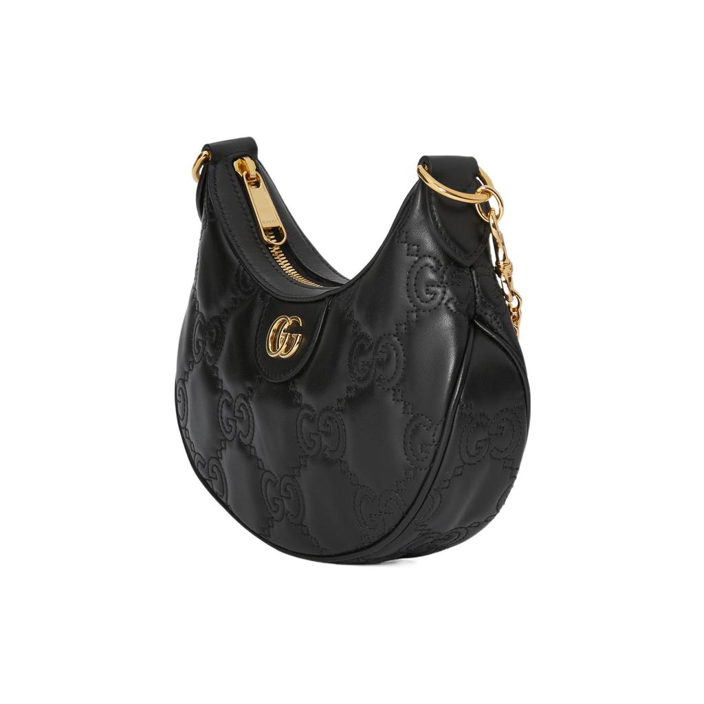 Gucci GG Matelassé Gold Logo Chain Canvas Backpack Leather Shoulder Bag Women Shoulder Bag Black 739736-UM8IG-1000