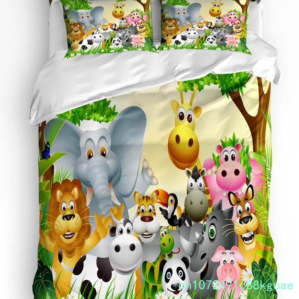 3pcs Bedding Set Cartoon Hot Air Balloon Home Textile Duvet Cover Pillow Case Boy Kid Teen Girl Bedding Covers Set
