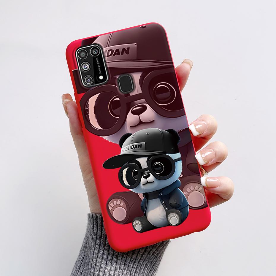 Silicone Case For Samsung M31 M 31 Cover Cute Rabbit Panda Shockproof Phone Case For Samsung Galaxy M31s M31 s M315F M317F Etui