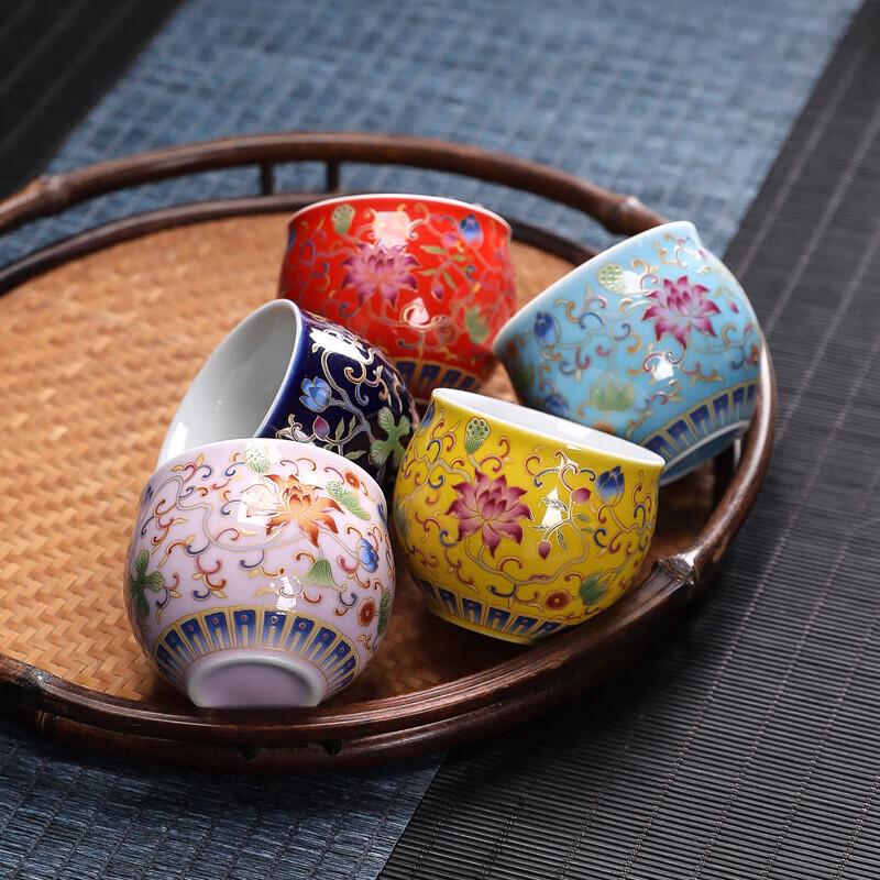 Chaxun 75ml Cylinder Enamel Ceramic Tea Cup