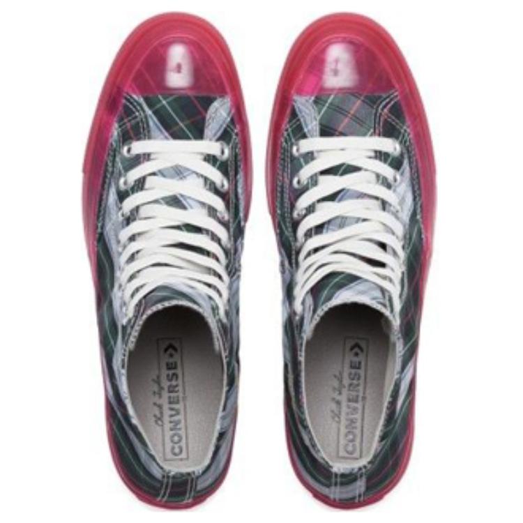 Converse Chuck Taylor All Star 1970s Translucent Midsole HI Round Toe Lace-Up High Top Espadrilles Unisex Red Grey