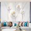 Nordic Electroplating Imitation Metal Mirror Nail-free Wall Decoration Ball Wood Art Chassis Living Room Dining Room Ornaments