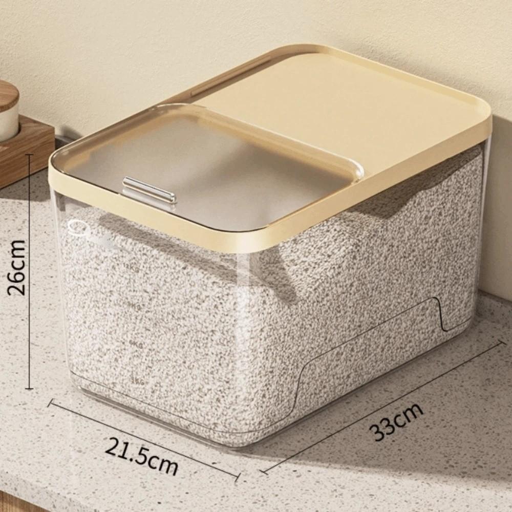 Plastic Sealed Jar Sliding Lid Rice Bucket New Grain Storage Bin  Kitchen Use