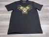 Cult of Individuality Shirt Size M Black Lucky Bastard Biker Skull Flames Print